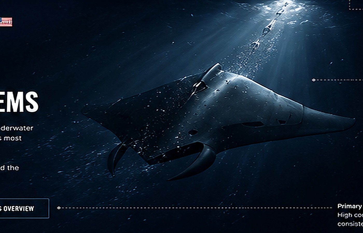 Conceptual manta-form autonomous undersea vehicle in deep water