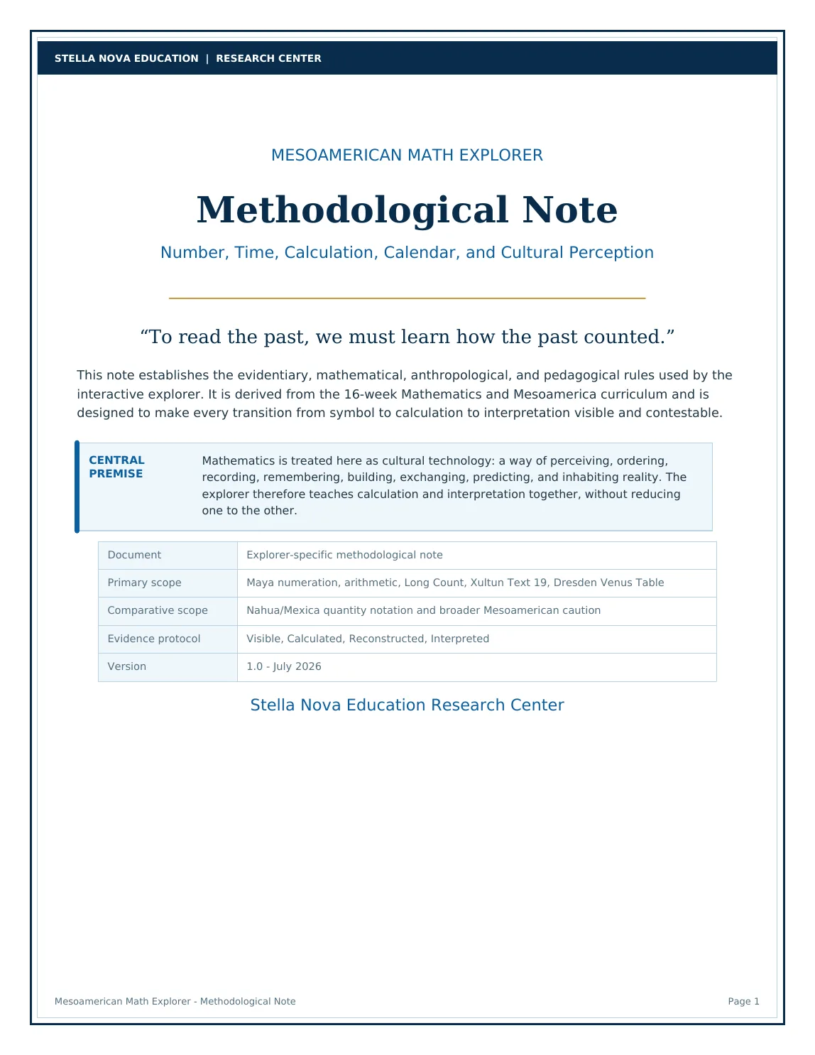 Methodological note, page 1 of 14