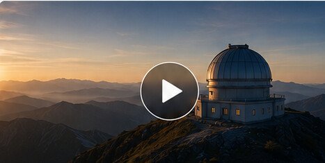 Observatory in a mountain landscape