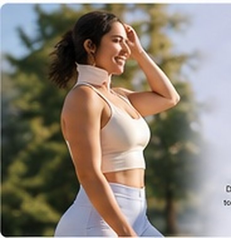 Woman outdoors in white athletic attire
