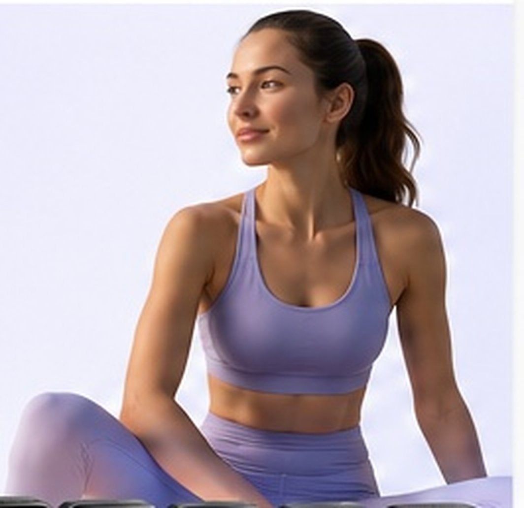 Woman wearing lavender athletic attire