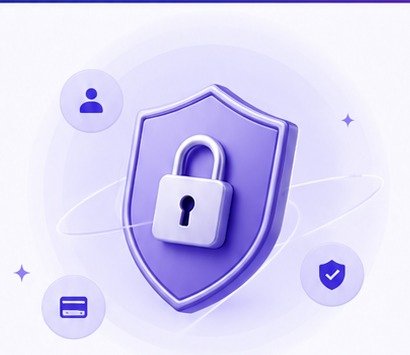 Privacy shield and lock illustration