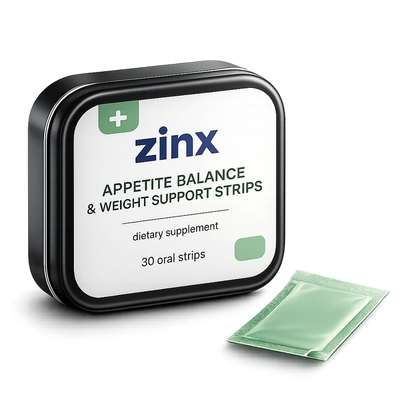 Zinx Appetite Balance & Weight Support Strips tin and oral strip packet